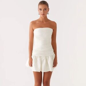 NWT Peppermayo Ray of Light Strapless White Mini Dress